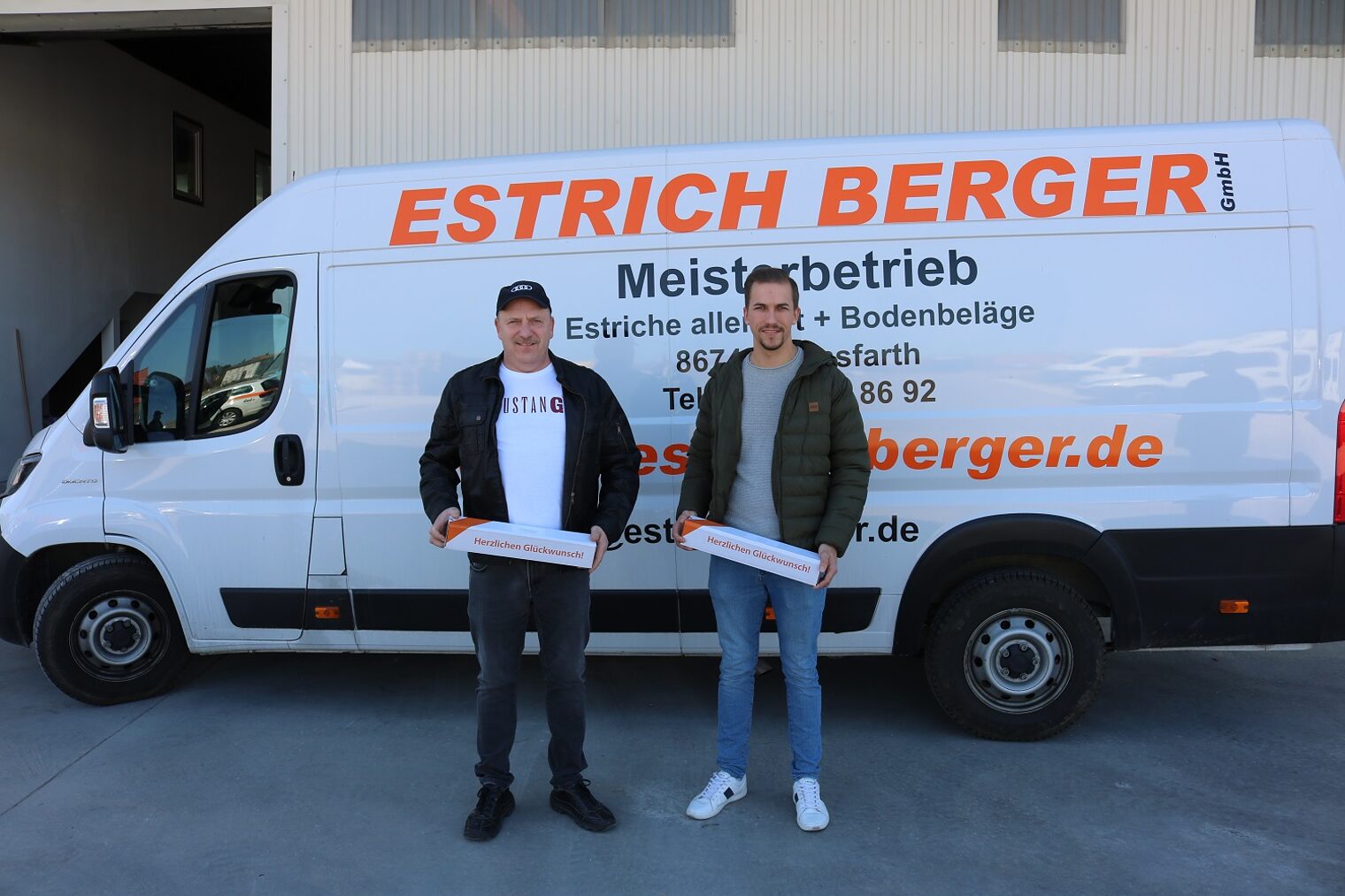 Erwin Berger (GF Estrich Berger GmbH), Kevin Berger (II. BS Estrichleger)