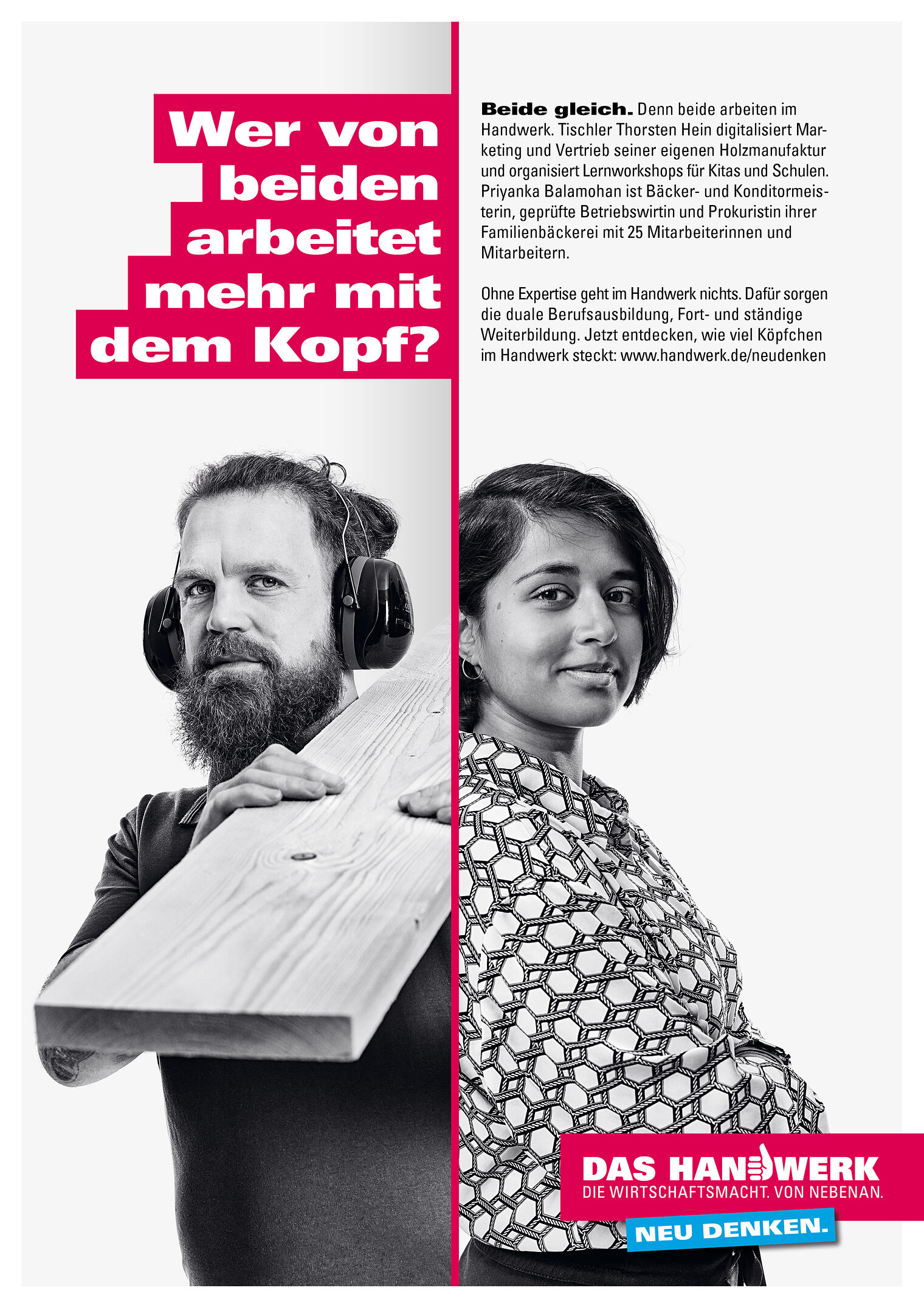 Wer von beiden arbeitet mehr mit dem Kopf