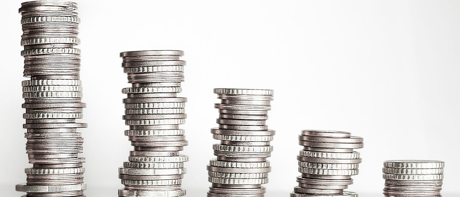 Geld Euro abnehmend