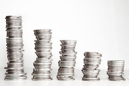 Geld Euro abnehmend