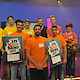 Die 6 Jugendlichen zusammen mit Ihren Coaches Elektrikerin Dominika Roder (gelb) aus Schwaben, Schreiner Marvin Dicke (orange) und Friseurin Kathrin Zellner (pink)