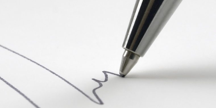 Kugelschreiber Unterschrift